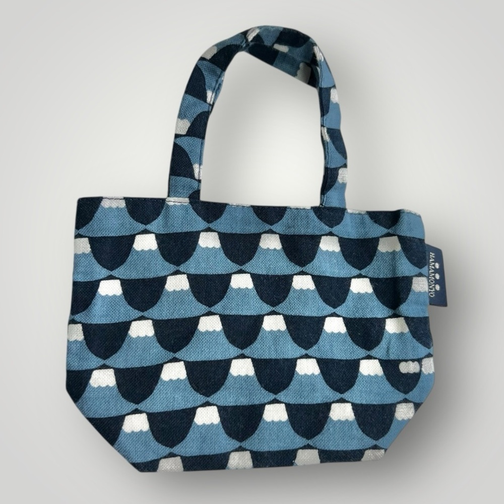 Mini Tote Mt. Fuji Design 4x5.5 in Keychain Charm Japan Import Cute Navy New